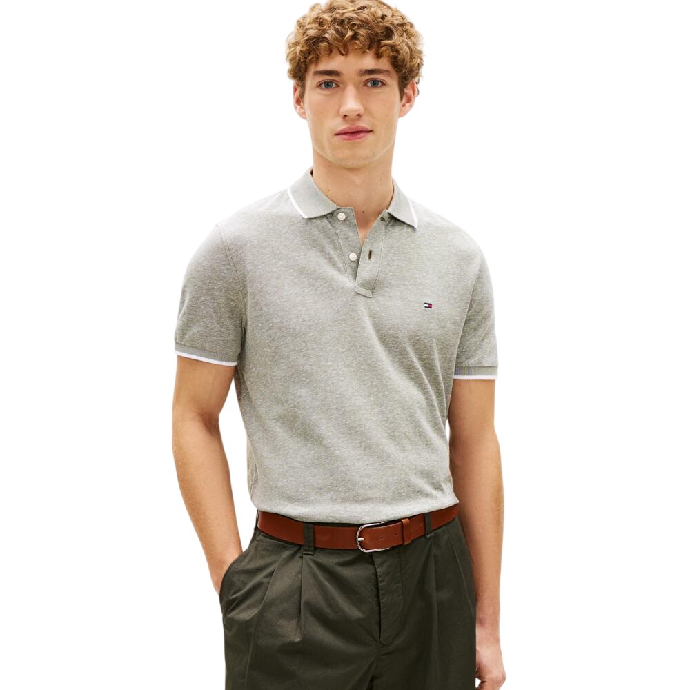 Tommy Hilfiger Regular Fit Pique Polo Shirt With Linen